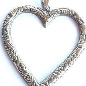 🎉HP🎉 925 Sterling Silver Large Heart Pendant approx 2 in x 2 in